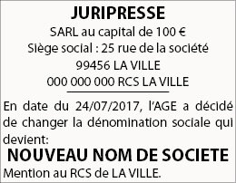 Dénomination exemple